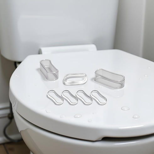 Juroicessry 5Pcs Toilet Seat Bumpers, Universal Toilet Lid Bidet Replacement Bumper Kit Silicone Rubber Bumpers