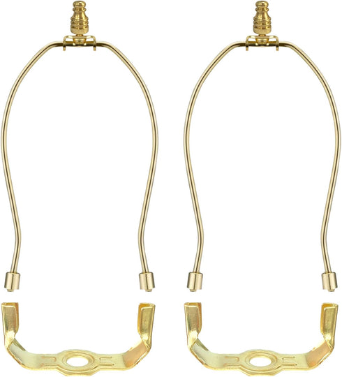 Lamp Shade Harp Holder for Table and Floor Lamps, 2 Set Heavy Duty Detachable Bracket with Polished Brass