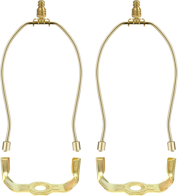 Lamp Shade Harp Holder for Table and Floor Lamps, 2 Set Heavy Duty Detachable Bracket with Polished Brass