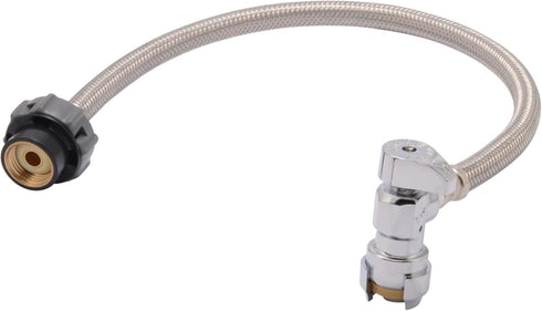 SharkBite 1/2 Inch Angle Stop x 1/2 Inch NPSM Click Seal Faucet Connector, 20 Inch, Push to Connect Brass Fitting
