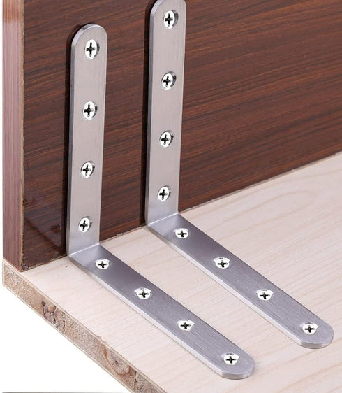 8 5 5 inch Pcs Stainless Steel L Bracket x Heavy Duty Solid Shelf Support Corner Brace, Metal Joint Right Angle Brace