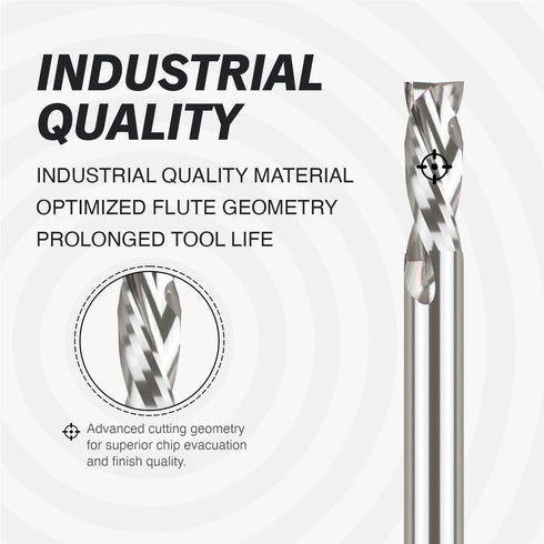 3/8 Compression Bit CNC, Solid Carbide Spiral Router Bit, 3/8" Cutting Dia, 3/8" Shank, CNC Router Bits