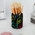 PVC Leather Circular Pen Holder for Desk, Colorful Joystick Game Pencil Organizer with Flannel Lining