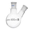 EISCO 2 Neck Round Bottom Boiling Flask, 100mL - 19/22 Center & Side Joints - Borosilicate Glass