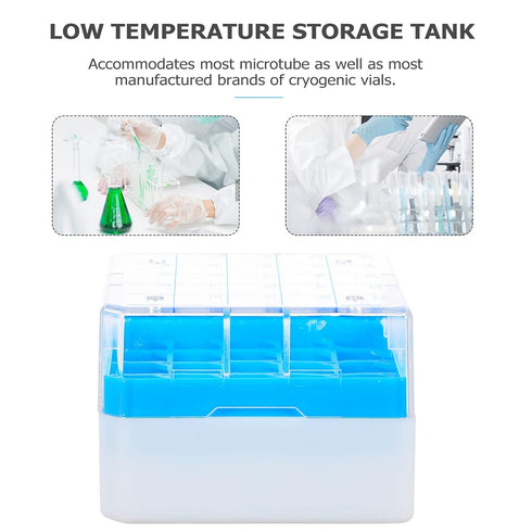 iplusmile Polycarbonate Freezer Boxes, 25-grids Cryovial Storage Box, Polycarbonate CryoBox Vial Rack for