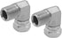 (2-PACK) 1501-06-06 Hydraulic Hose Adapter Fitting 3/8"-18NPTF Male × 3/8"-18NPSM Female Swivel Elbow