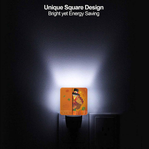 Chrobak LED Night Light Plug into Wall with Dusk to Dawn Light Sensor White Energy Efficient Thanksgiving Cartoon