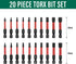 Generic Set, 20 S2 2 Inch, 1/4" Impact Allen Wrench Drill Bit Pieces, Hex, Steel, Red, Hex-Shank, Magnetic, CNC