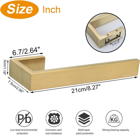 TocTen Hand Towel Holder, 9 Inch Heavy Duty Wall Mounted Towel Rack, Thicken SUS304 Stainless Steel Bathroom Hardware