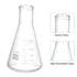 PATIKIL 3 Pcs Erlenmeyer Flask, 50ml 150ml 250ml Narrow Mouth Graduated Borosilicate Glass for Lab Chemistry