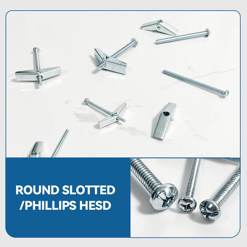 1/8X2-Inch Toggle Bolt and Wing Nut for Hanging Heavy Items on Drywall, 50 Pack