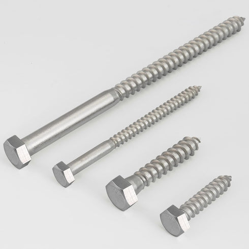 5/16" x 1-1/2" Hex Head Lag Screws 20Pcs - 304 Stainless Steel Heavy Duty Screws for TV Mounts, Deck, and Boat Repair