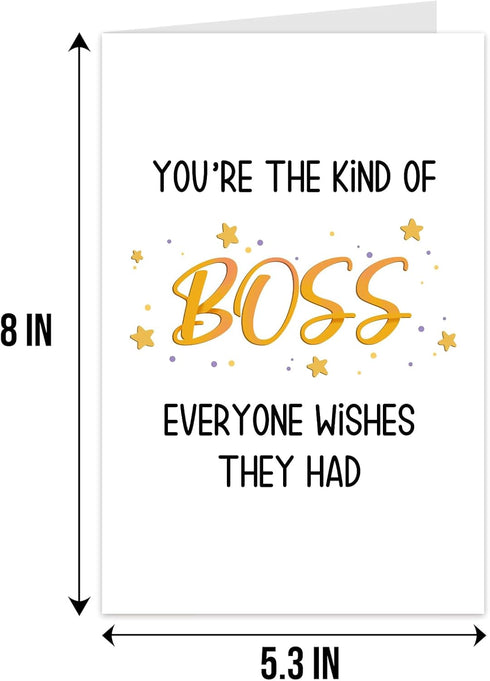 Qiliji Funny Birthday Card for Boss Manager, Thank You Card for Bosses, Bosses Day Card for Men Women, You're The Boss