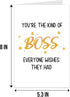 Qiliji Funny Birthday Card for Boss Manager, Thank You Card for Bosses, Bosses Day Card for Men Women, You're The Boss