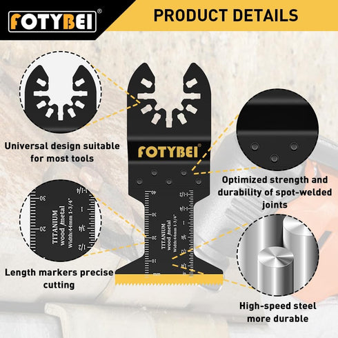 Titanium Oscillating Multi Tool Blades, Fit Dewalt, Bosch, Milwaukee, for Wood, Metal, Plastic Cutting