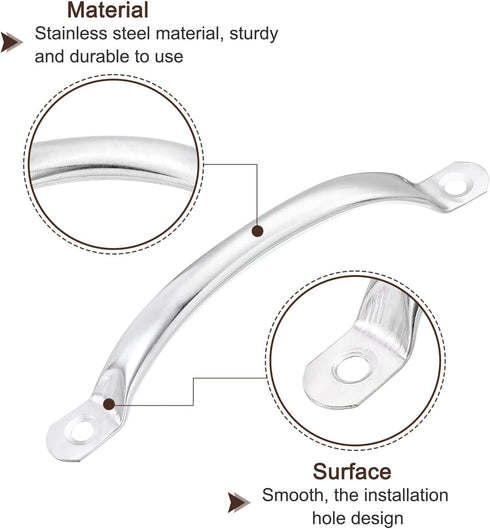 uxcell 4Pcs Stainless Steel Door Pull Handles, 120mm/4.72" Long with Screws, Cabinet Drawer Hardware Handles