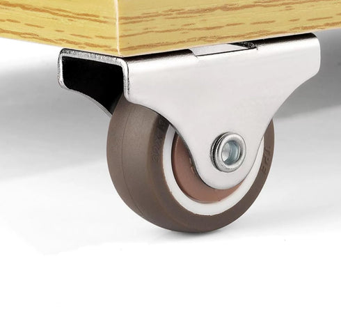 1 Inch Fixed Caster Wheels, Small Caster Wheels + Screws, Low Profile Castor, Set of 8 No Floor Marks Silent Casters