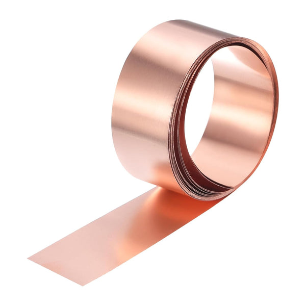 uxcell Copper Sheet Roll 2000mm x 20mm x 0.1mm, 99.9% Pure Copper Strip for DIY Projects