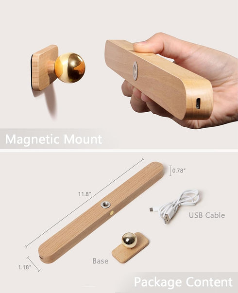 2000mah Chilvane Wall Lights for Bedroom Battery Operated Wall Sconce Lamp Vanity Light Magnetic Aesthetic Wooden Big