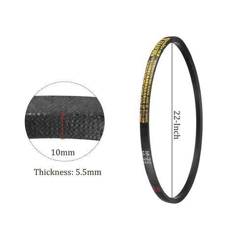 M-22 Drive V-Belt, 22 Inch Pitch Girth, Wrapped Industrial Power Rubber Belt for Transmission Use, JIS Standard
