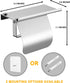304 Toilet Paper Holder with Phone Shelf and Waterproof Cover, SUS Stainless Steel Tissue Roll Storage Rack (Polished