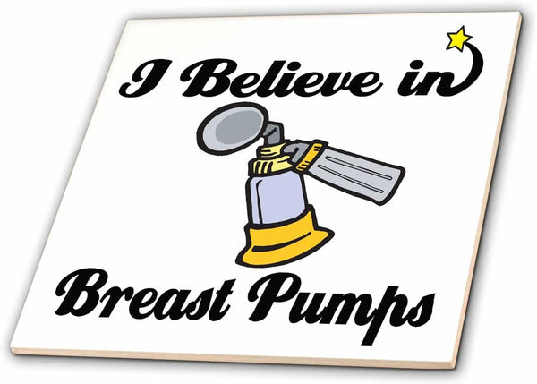 3dRose I Believe in Breast Pumps 12 Inch Ceramic Tile