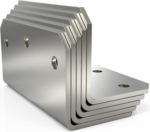 KOMOHOM 4 Inch L Brackets Corner Braces for Wood L Right Angle Bracket,