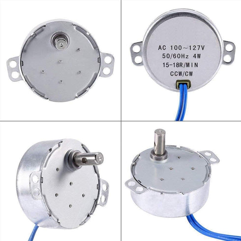 Yosoo 2pcs Synchronous Turntable Motor 50/60Hz AC 100~127V 4W for Hand-Made, School Project, Model (15-18RPM)