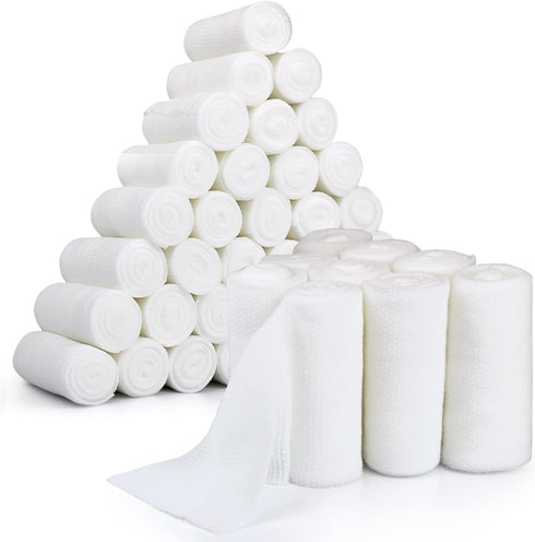 Gauze Rolls - 36 Premium First Aid Supplies, Flexible, Stretchable, Breathable Bandage Wrap, 3” x 4.1 Yards