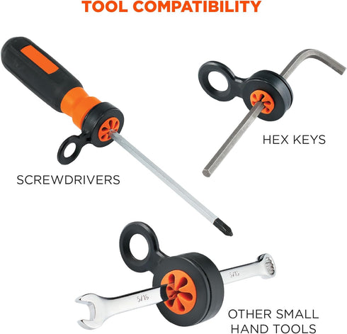 Hand Tool Attachment Slips, Easy Slide On Design, Connects to Tool Lanyards, Variety Pack, 4-Pack