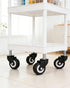 1.5in M8x25 8) Heavy Duty Swivel Caster with Threaded Bar, Nut Spacer, for Shopping Carts, Workbenches and Furniture