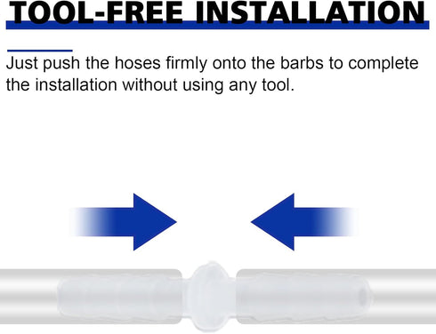 Plastic Hose Barb Fitting, 1/4" x 1/4" Pipe Connectors, Barbed Splicer Mender Joint Adapter, 6 Pcs