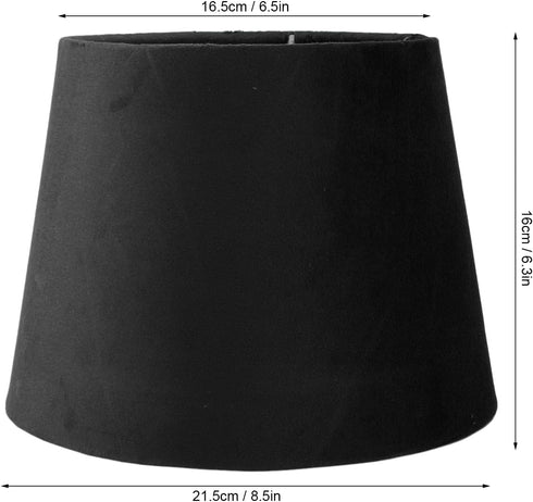 Buachois 10.6 Fabric Lampshade, Handcrafted Conical Lamp Shade (Black)