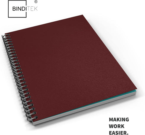 Binditek 25 Pack 12 Mil Sand-Textured Polycover, Un-Punched Plastic Binding Cover for Reports, Maroon Color