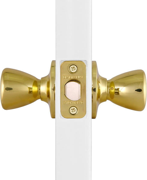Design House 782730 Tulip Passage Hall and Closet Door Knob, Polished Brass
