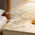 2-Tier 2 Trimmed Counter Acrylic Sunglasses Display Stand, Clear Glasses Stand for Pairs, Luxury Gold Eyeglasses Holder