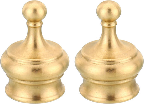 PATIKIL M10 Thread Lamp Finial Cap Knob, 2 Pack Brass Lamp Shade Harp