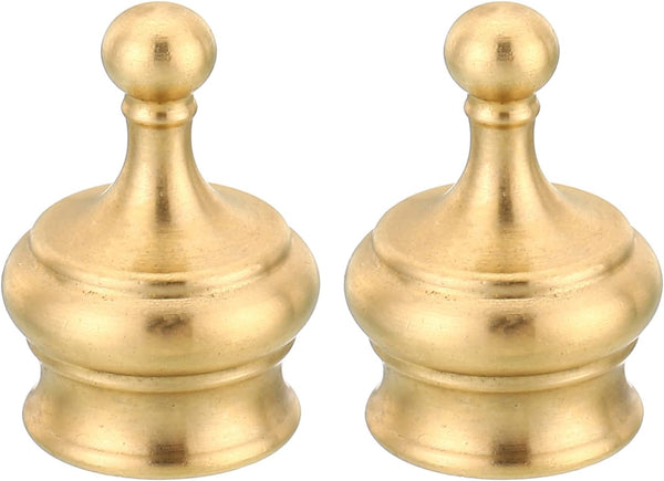 PATIKIL M10 Thread Lamp Finial Cap Knob, 2 Pack Brass Lamp Shade Harp