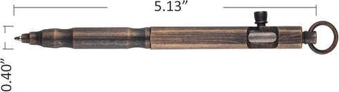 SMOOTHERPRO Solid Brass Bolt Action Pen, Square Shape for Tremor, Parkinson, Arthritic Pocket Business EDC, Natural