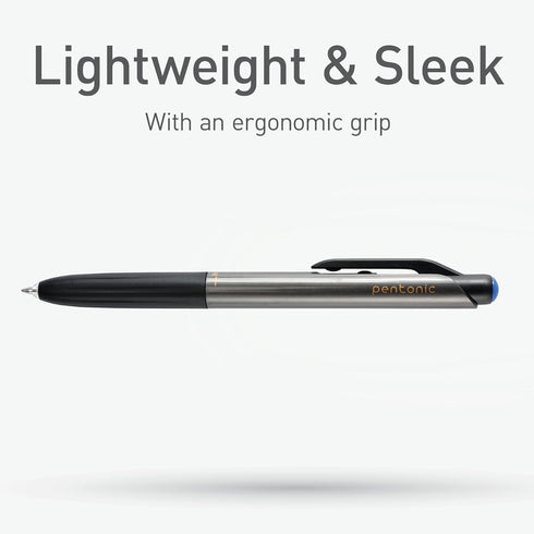 Pentonic GR-T Retractable Gel Pens, 10 Count, Blue Ink, 0.7mm Fine Point for Journaling and Note Taking