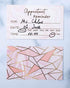 RXBC2011 Appointment Reminder Cards - Marble Pink and Gold, Pack of 100