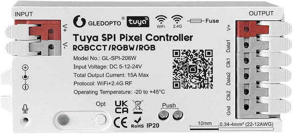 GLEDOPTO WiFi Tuya SPI Digital Pixel LED Strip Controller Smart Life App