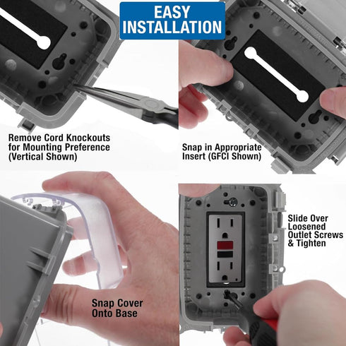 Intermatic WP5100C Extra-Duty Electrical Outlet Cover - Single Gang, Waterproof Design for Outdoor GFCI Outlets