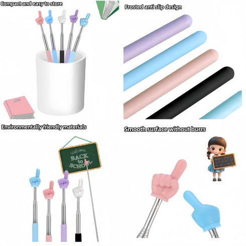 DOLANFYE Pointer Finger Stick Extendable, Hand Pointer for Teachers with Telescoping, Retractable Design Pointing