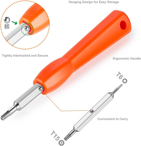 JVSEYTE T6 T15 Reset Video Doorbell Screwdriver, Double-Ended Screw Driver Tool for Camera Video Doorbell Replacement