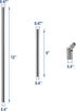 ECUDIS 1/8-IP 3/8" 180 12 Inch 6 Inch Pendant Stem Extension Rod Kit Threaded Diameter Downrods with Degrees Ceiling