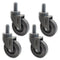 HOPES Utility Cart Caster Wheels Set of 4, Rubber Swivel Casters with
