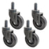 HOPES Utility Cart Caster Wheels Set of 4, Rubber Swivel Casters with