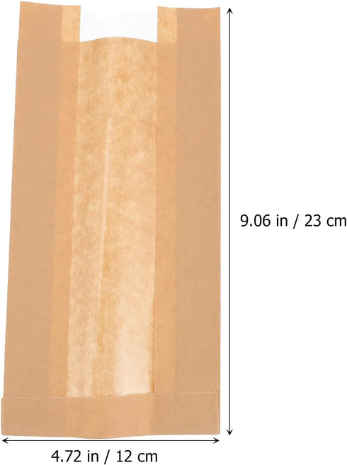 30pcs Packaging 23x12x5cm Kraft Paper Bread Pouches with Window, Loaf and Toast Bags, Eco-friendly Mini Bread Storage