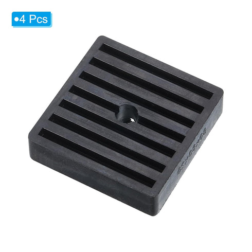 PATIKIL 4 Pcs Rubber Anti-Vibration Pads, Vibration Isolation Mats with Hole 3" x 3" x 0.8" for HVAC